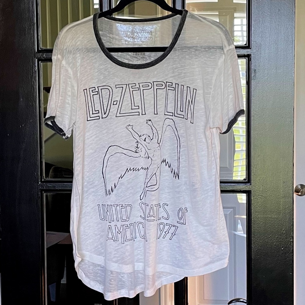 Free People Led Zeppelin Trunk Limited Edition White T-shirt - Large